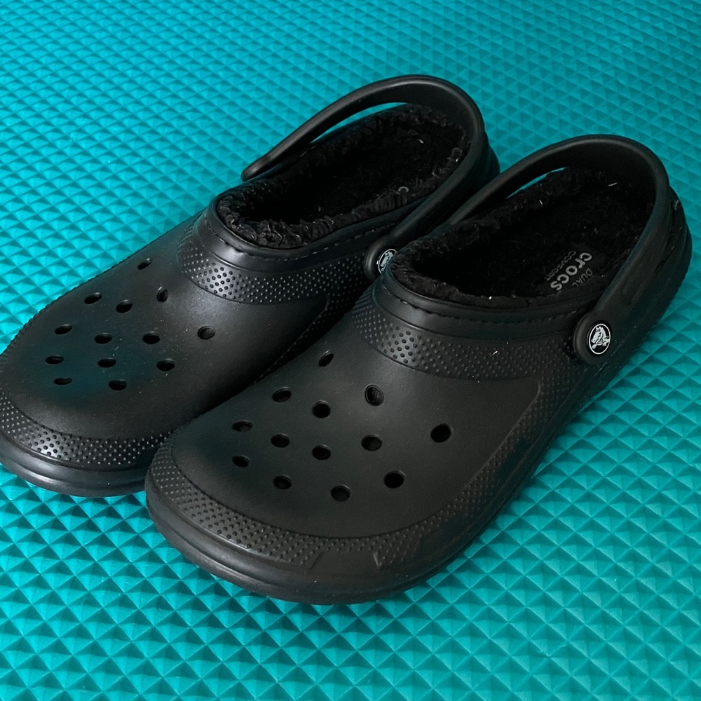 CROCS Means Faux Shearling Lined Black Clog |  13